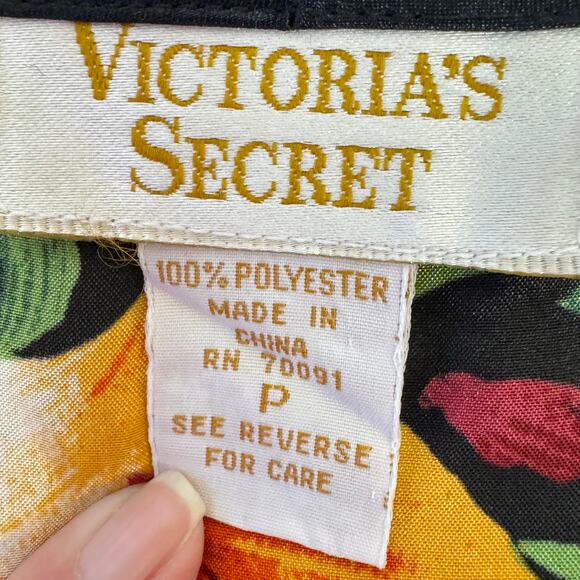 Victoria Secret Gold Label Pajama Set Satin Robe Jacket & Pants 80's Lounge Sz P - Picture 5 of 11